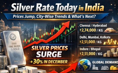 Silver Rate Today in India: Prices Jump, City-Wise Trends & What’s Next