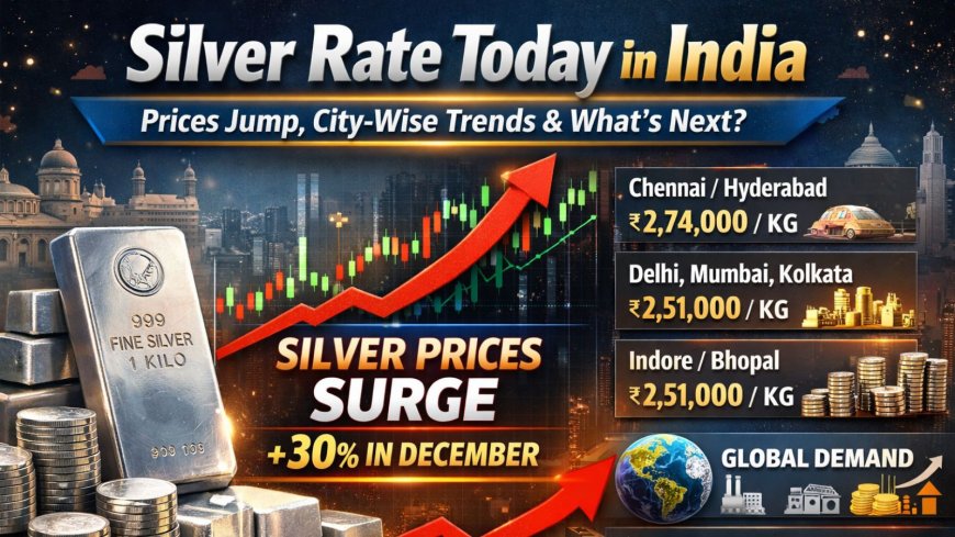 Silver Rate Today in India: Prices Jump, City-Wise Trends & What’s Next